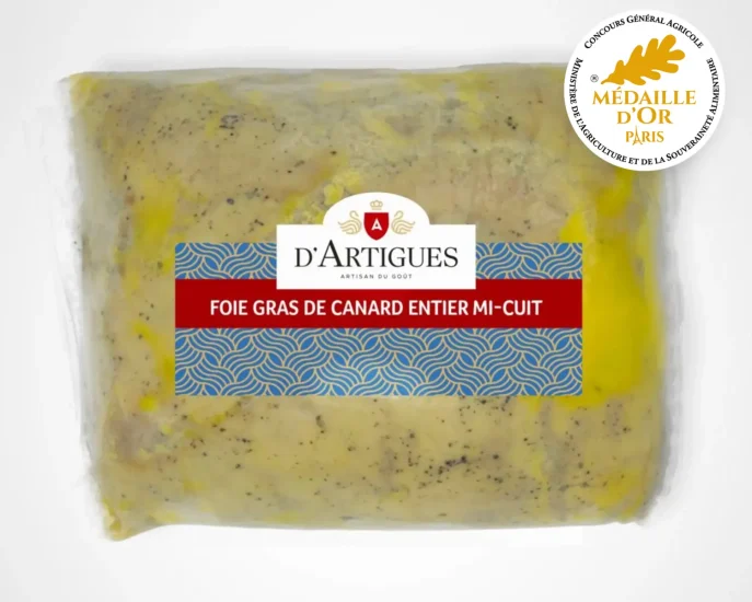 Foie gras mi cuit sous vide d'Artigues médaille d'or Paris 2025