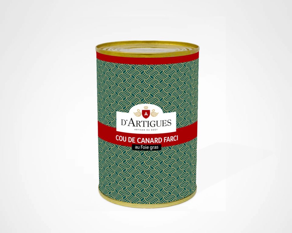 Conserve de cou de canard farci au foie gras d'Artigues