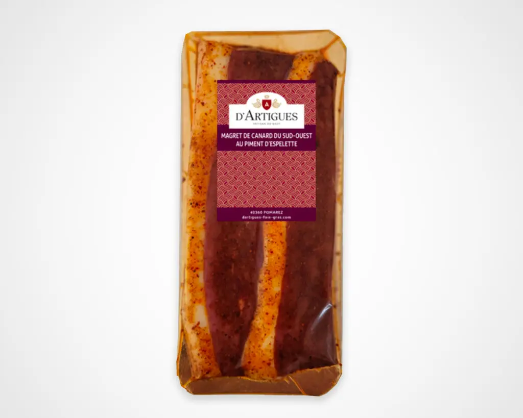 Barquette de magret de canard au piment d'Espelette d'Artigues
