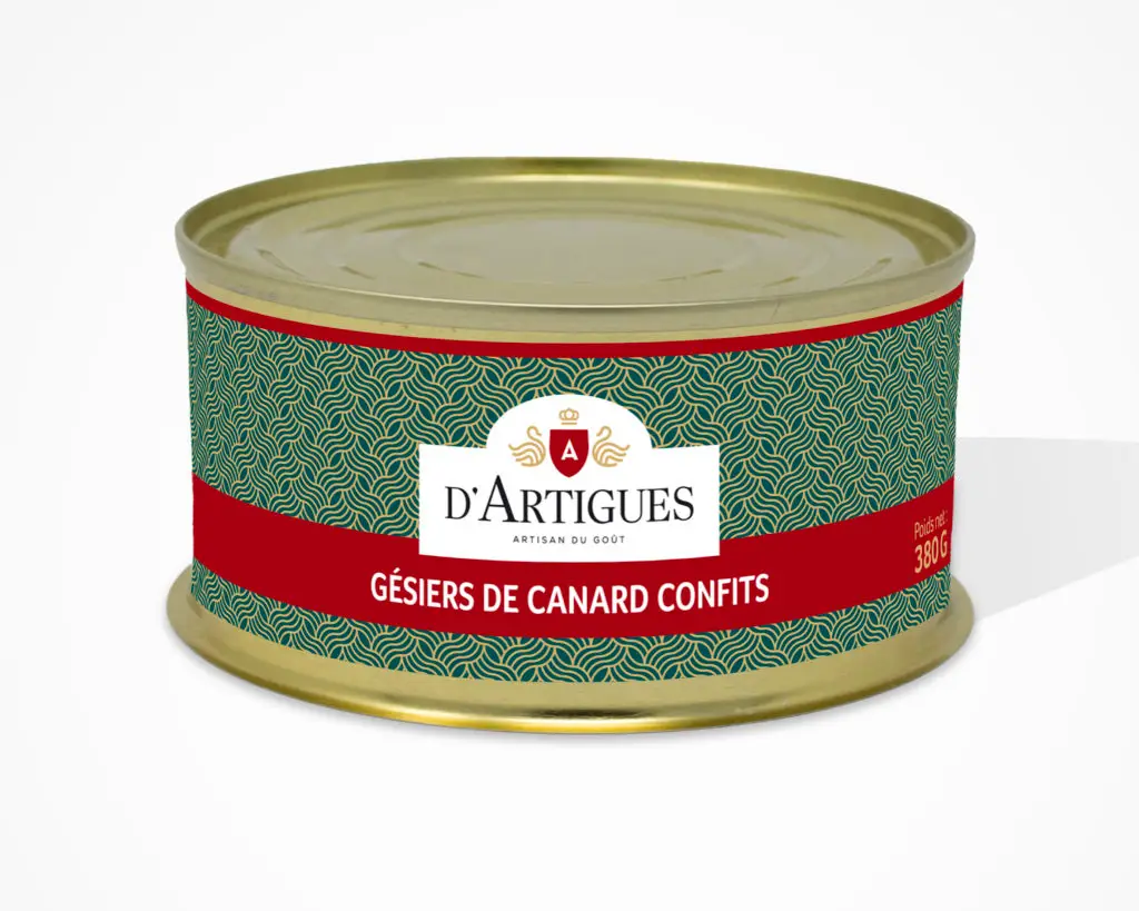 Conserve Gésier de canard confits d'Artigues