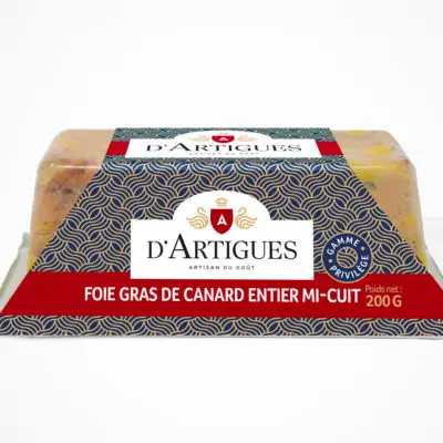 Bloc de foie gras de canard entier mi-cuit d'Artigues