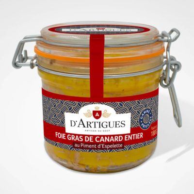 Bocal de foie gras de canard entier au piment d'Espelette d'Artigues